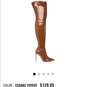 Steve Madden Vava Patent boot on Cognac